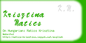 krisztina matics business card
